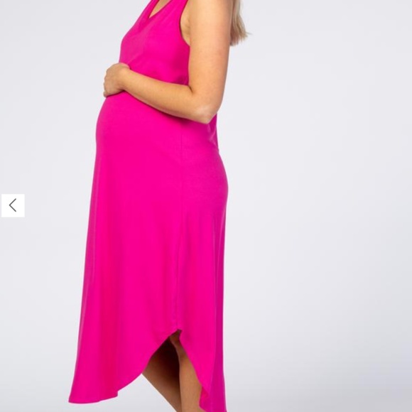 Pink Blush (maternity) V-Neck Dress - Picture 2 of 3